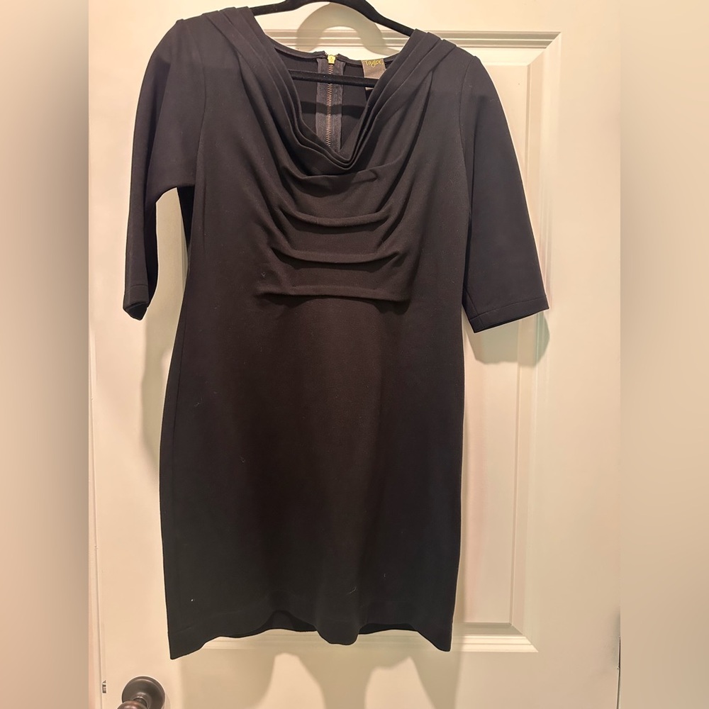 Elegant Black Cowl Neck Dress